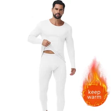 Winter Autumn Men Thermal Underwear Set Warm Long Johns round Neck Long Sleeve T