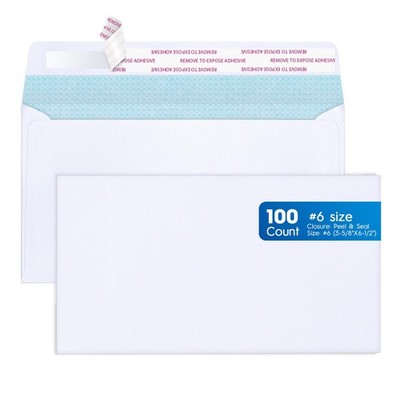 METRONIC #6 Envelopes Security Self #6(3-5/8 x 6-1/2'') No Window, 100 Count 