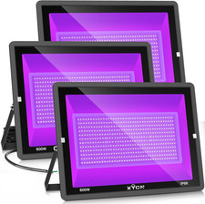 3 Pack 600W Waterproof LED Black Lights for Parties Glow in the Dark Fun