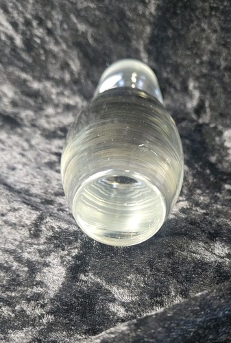 Clear, all Glass smooth Barrel-shaped wine carafe stopper 4.75" tall - 第 6/7 張圖片
