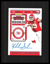 2019 Khalen Saunders Rookie Card Auto - Panini Contenders #266 KC Chiefs