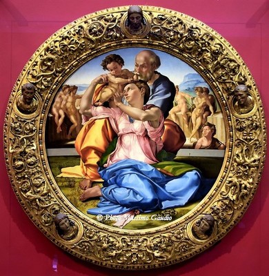 DIE HEILIGE FAMILIE (Tondo Doni) von Michelangelo