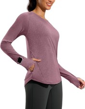 Long Sleeve Workout Tops for Women Quick Dry Lightweight Running Athletic Shi...