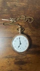 New ListingWaltham Antique Pocket Watch Yellow Case White Dial Arabic Numerals Chain