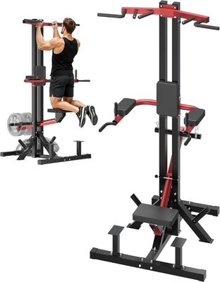 4-in-1 Assisted Pull Up and Dip Machine, Chin Up Station, Counterweight