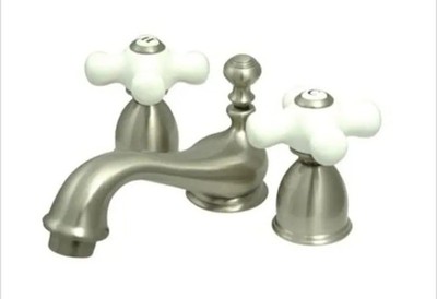 Elements Of Design ES3958PX Double Handle Mini Widespread - Nickel Cross White 