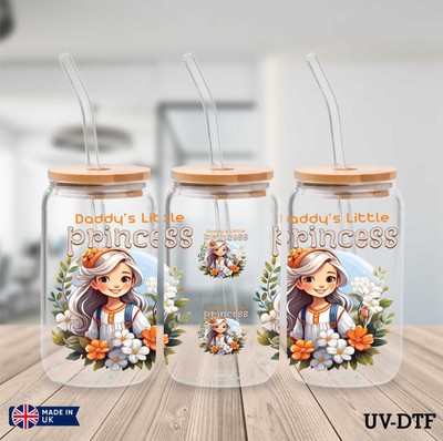 Vatertag UV DTF Aufkleber - 16oz Libbey Dose Glasfolie zp898