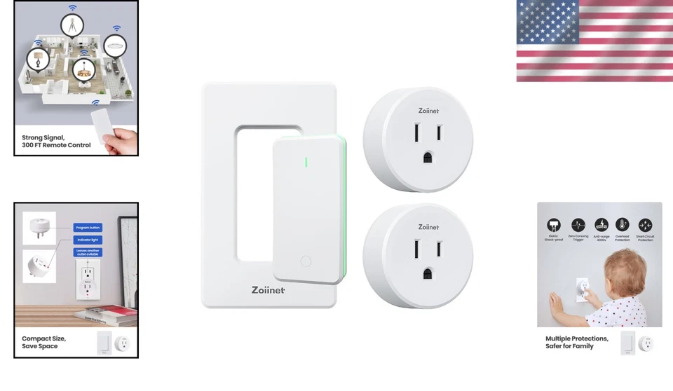 Enchufe de toma de control remoto - Interruptor inalámbrico de 300 pies para electrodomésticos Foto 2 de 4