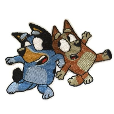 BLUEY AND BINGO! SO CUTE!  IRON ON PATCH! ONE FREE BLUEY STICKER & TATOO!So Cute