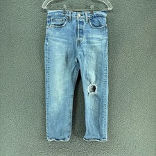 Levis Premium Wedgie Straight Jeans Womens 28x26 349640074 Distressed High Rise