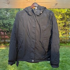Lands' End Squall Jacket Kids Black Excellent Waterproof Fleece Lined Hooded M