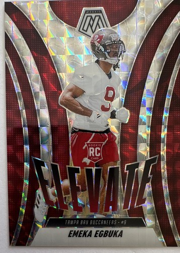 2025 Panini Mosaic - Elevate Emeka Egbuka #2 Red Mosaic Prizm (RC)