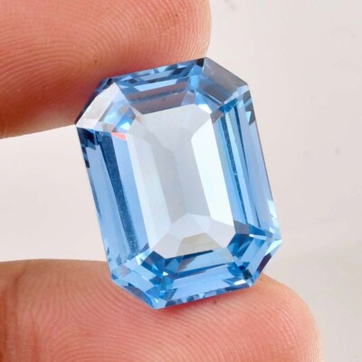 7x9 MM Natural Flawless Blueish AQUAMARINE Emerald Cut Loose Gemstone Certified