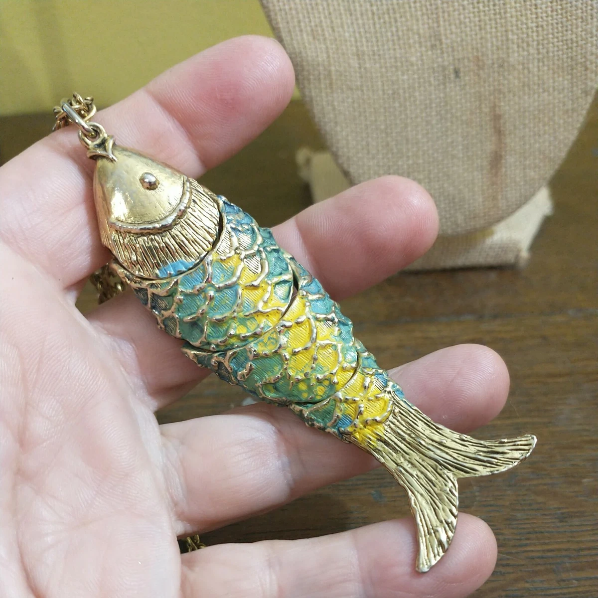 Articulated koi hotsell fish pendant