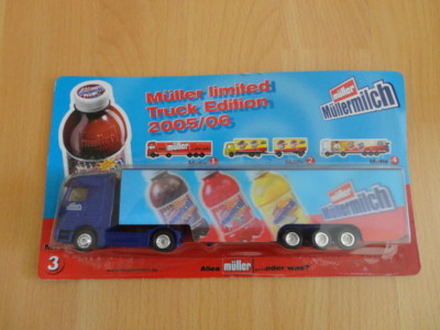 Müller Müllermilch Sammeltruck Werbetruck Sammler Truck LKW 19 cm lang Geschenk 