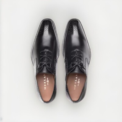 Mezlan Black Oxfords Classic Leather Shoes Mezlan Mens Black Lace-up Oxford Cap Toe Leather Dress Shoes  main image 3