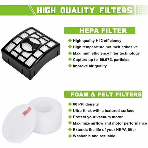 Replacement Filters for Shark Rotator UV810 Vacuum Replace Parts XFF680