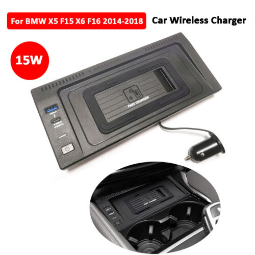 15W Car Wireless Charger Fast Phone Charger For BMW X5 F15 X6 F16 2014-2018 AUK - Picture 3 of 10