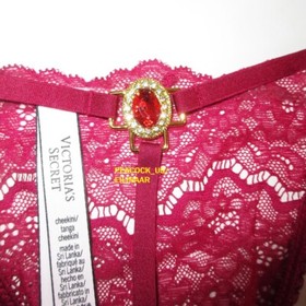 VICTORIA SECRET Dream Angels Cut Out Bejeweled Cheekini Panty S M Open Back