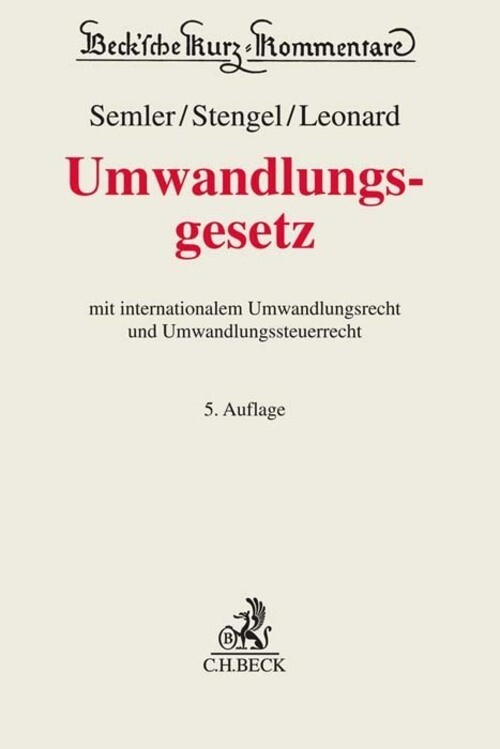 Thumbnail - Umwandlungsgesetz | Johannes Semler (u. A.) | Buch | Xxxv | Deutsch |