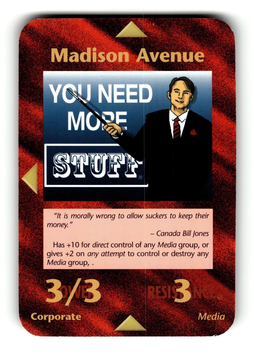 Madison Avenue Card Limited INWO Illuminati New World Order Game