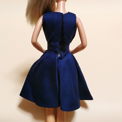 1/6 Scale Clothes CLASSIC NAVY BLUE DRESS Doll Party Evening 1/6 Scale Clothes CLASSIC NAVY BLUE DRESS Doll Party Evening