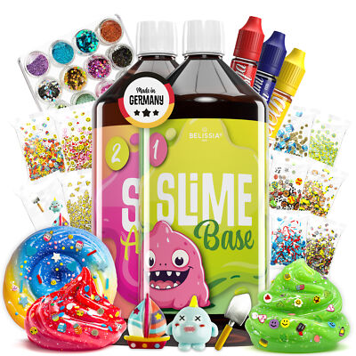 Belissia XXL Kinder Spiel-Schleim zum selbermachen - Fun Set für 2KG Slime