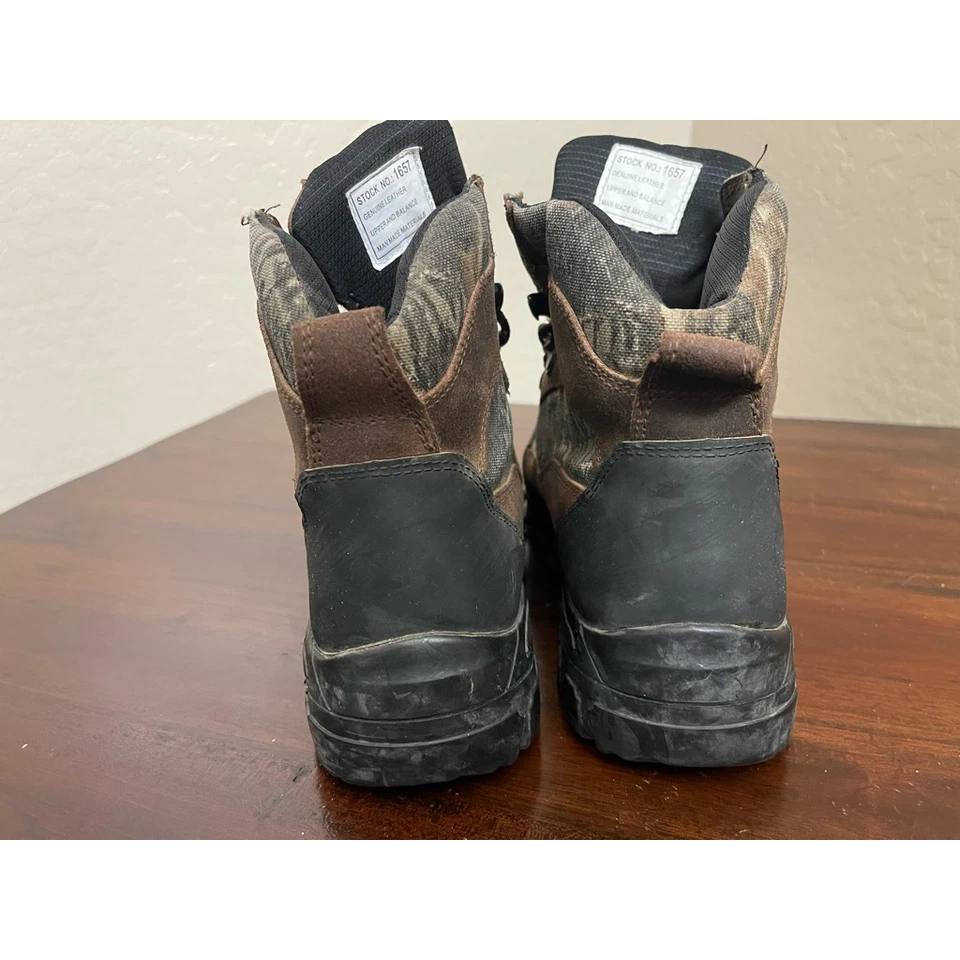 Tecs Unisex Hunting Boots Brown Black Camouflage Leather High Top Lace Up 8.5 W - Image 2 of 4