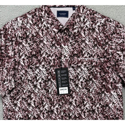 7 Diamonds Shirt Mens Medium Pink Fearless Woven Button Down 4 Way Stretch NEW