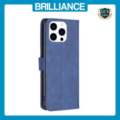 Brilliance LUX iPhone 16 Pro Flip PU Leather Retro Business linear Wallet wit...