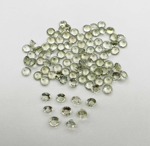 Natural Green Amethyst Round Cut Loose Gemstone Lot 40 Pcs 9 MM 100 CT - Picture 4 of 4
