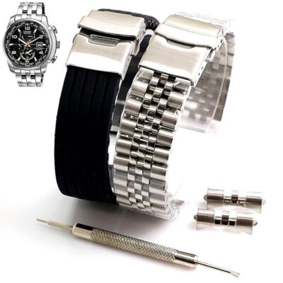 Steel and Silicone Replacement Watch Band Fits Citizen AT9010-52E H820-S087104