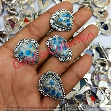Energy K2 Jasper Gemstone Ring 925 Sterling Silver Plated handmade Lot Jewelry