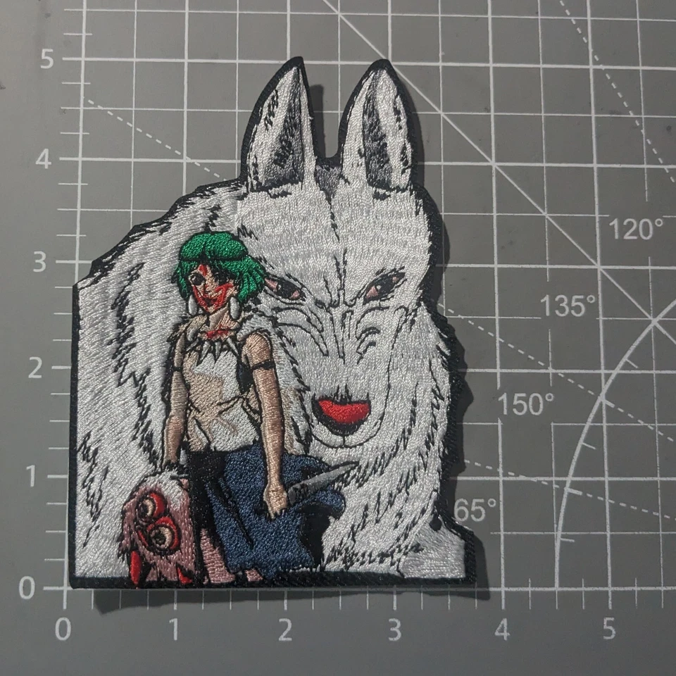 Princess Mononoke & Moro Anime Patch Ghibli Miyazaki Embroidered Iron On 5x3.75" - Image 2 of 4