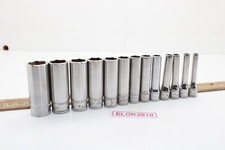 SNAP-ON 113STMMY 4-15mm 1/4" Drive 6 Point 13 PieceMetric Chrome Deep Socket Set