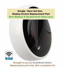 WHITE Google Nest 3rd Generation Learning Thermostat REPLACEMENT DISPLAY