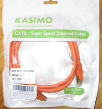 Kasimo NIP Cat8-Super Speed Ethernet Cable..5ft. SFTP Patch Cord Orange.