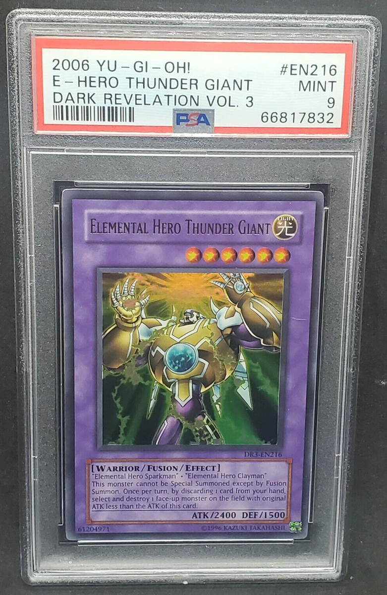 E・HERO サンダー・ジャイアント レリーフ psa9 Yugioh PSA 9 MINT Elemental Hero Thunder Giant DR3-EN216 Ultra