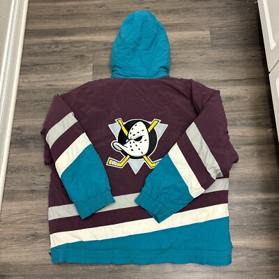 Vintage Anaheim Mighty Ducks Apex One Hooded Jacket Mens XL Hockey