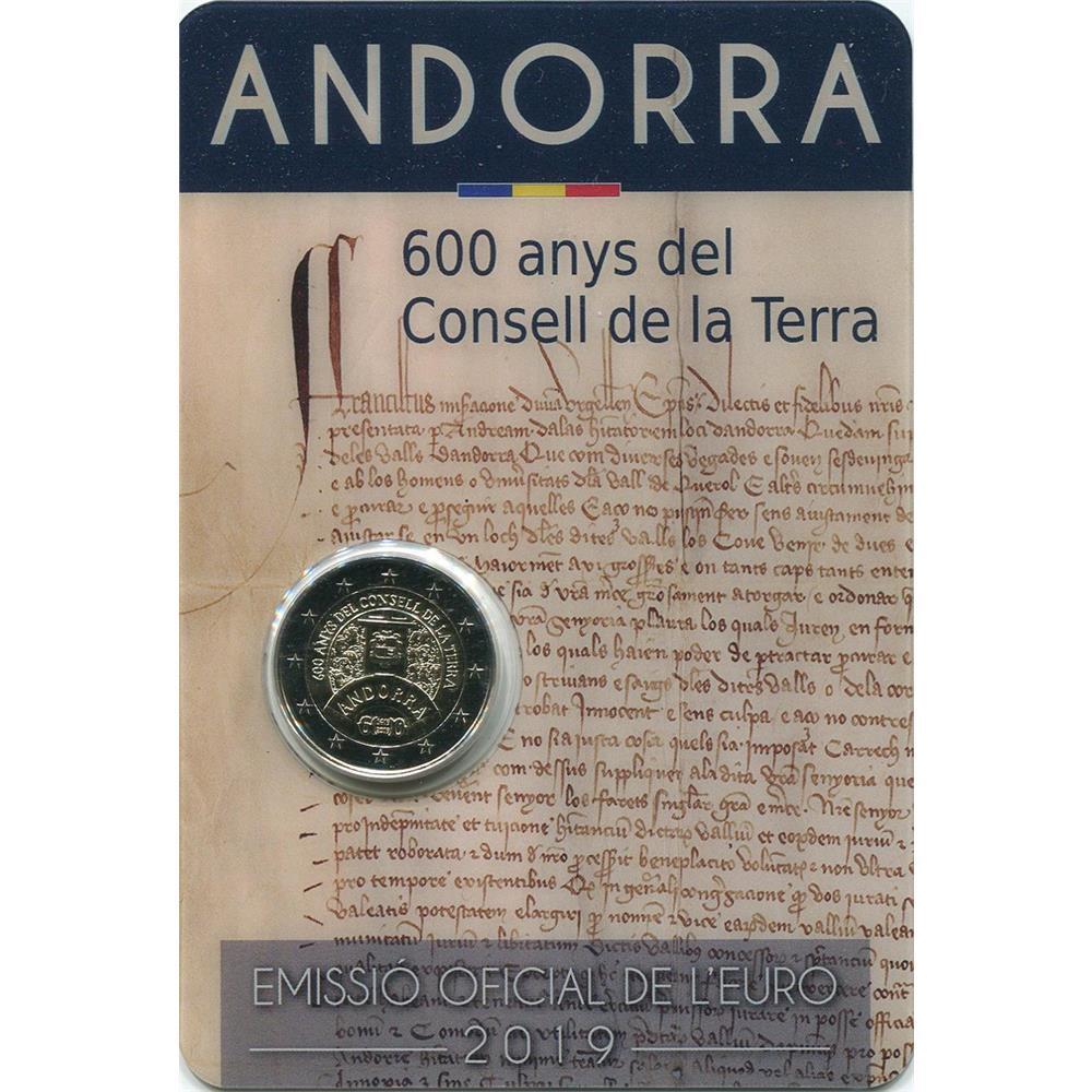 2 euros Andorre 2019 600 ans du Conseil de la Terre