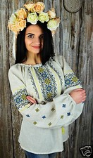 Ukrainian embroidered traditional shirt for ladies, blouse, sorochka vyshyvanka