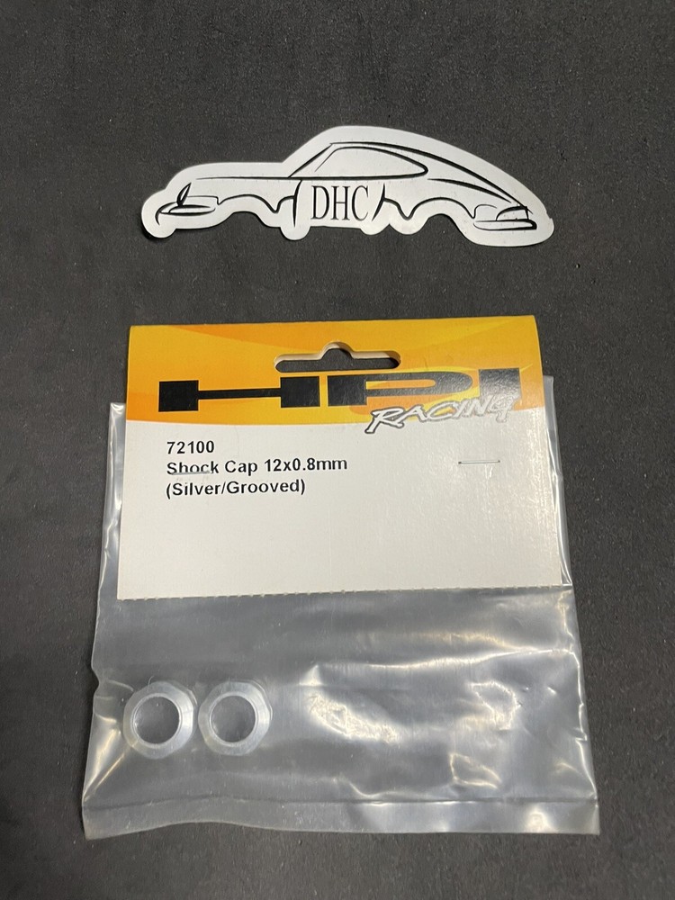 HPI Racing Vintage RC Car Part # 72100 Silver Aluminum Shock Caps 12x0.8mm