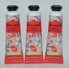 3 BATH BODY WORKS JAPANESE CHERRY BLOSSOM HAND CREAM LOTION SHEA BUTTER TRAVEL