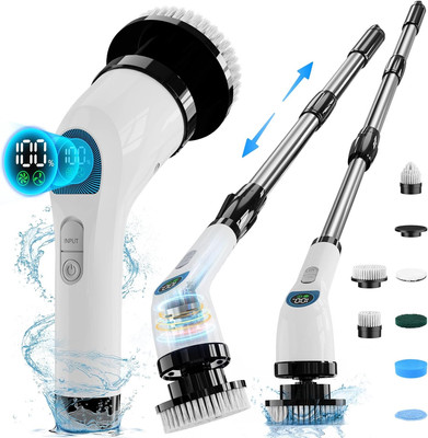 Electric Spin Scrubber, Cordless Cleaning Brush with 10 Cleaning Tools, 2H Long 