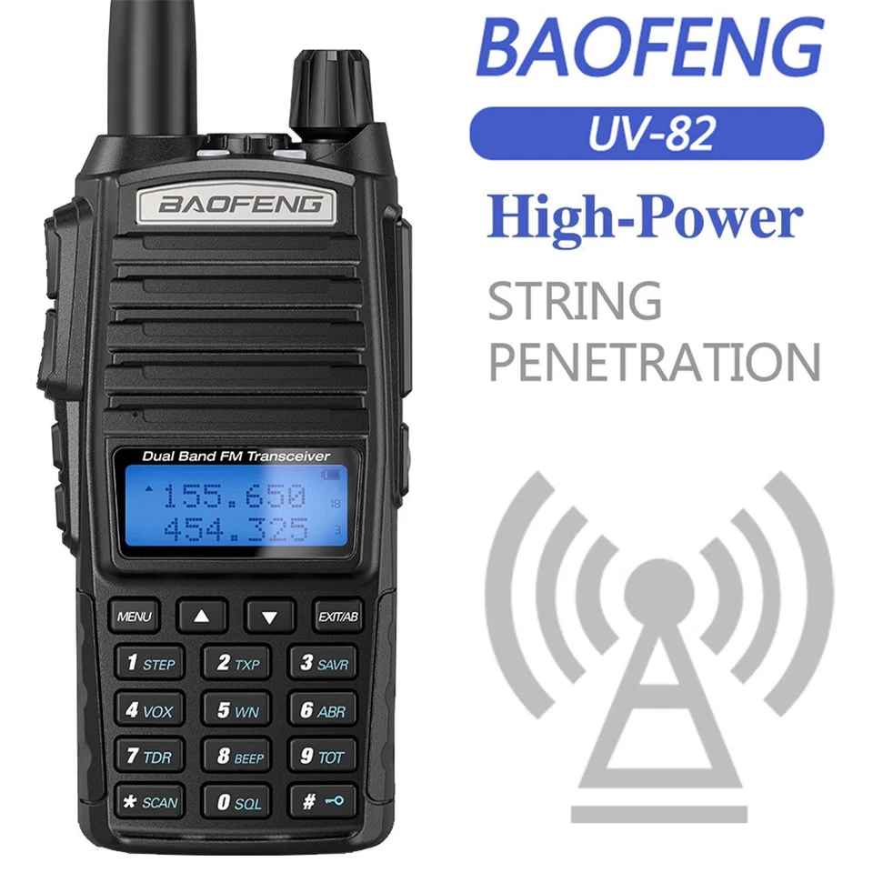 Baofeng UV 82 Walkie Talkies 8W/4W/1W Zweiwege Radio Dual Band große Reichweite 128CH