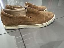 UGG Cahlvan Sneakers Tan Suede Slip On White Rubber Sole Women  s Size 7