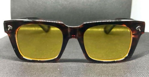 US Original Hammer Safety Glasses Tortoise x Yellow Biker Style Vintage Used