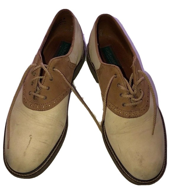 GH Bass & Co Oxfords Cream Beige Dress Shoes 6652 L7 Men's 10 M