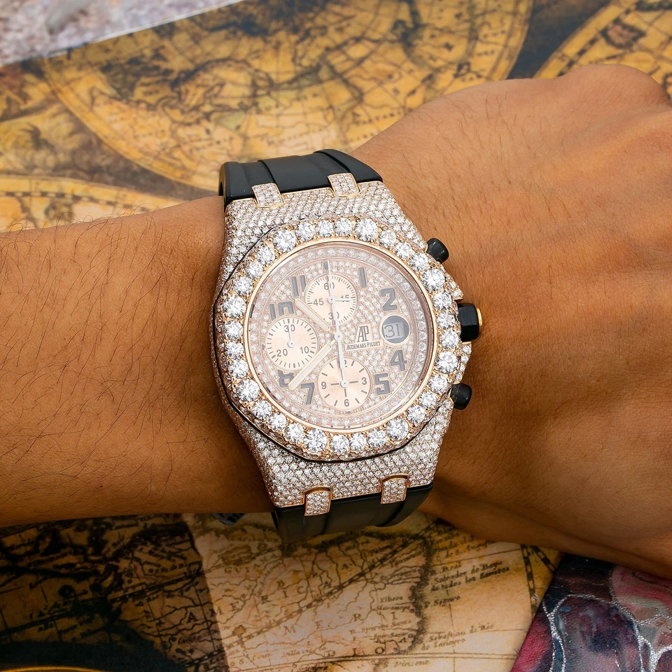 Audemars Piguet 42MM Royal Oak Offshore Rose Gold Leather Iced Out - 25940OK - Image 2 of 4