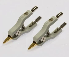 2X Gwinstek LCR Alligator Kelvin  Microresistivity Test Clip Bridge